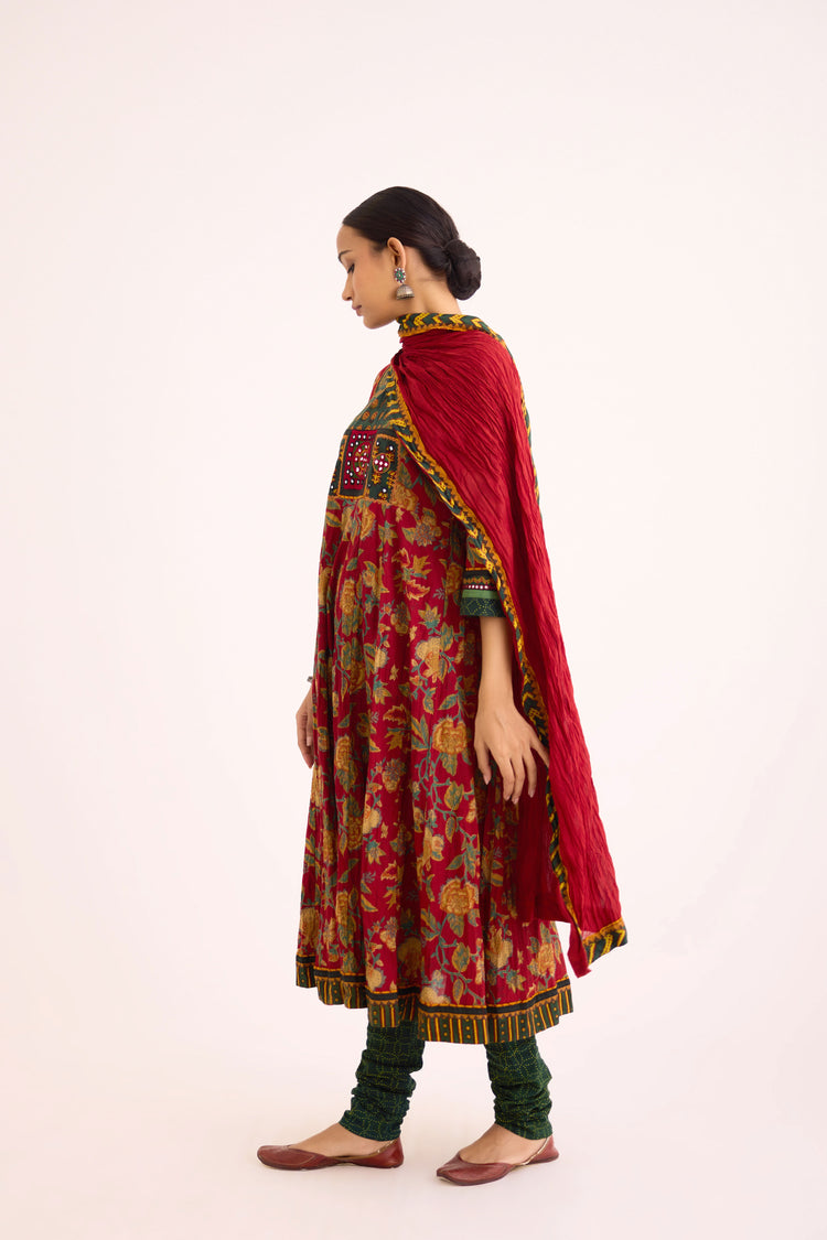 Rozana Anarkali Kurta Red (9629799809323)