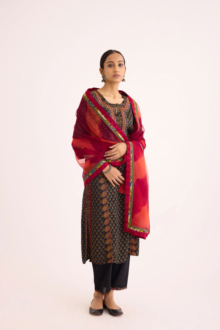 Medh Dupatta Red Orange (9630349426987)