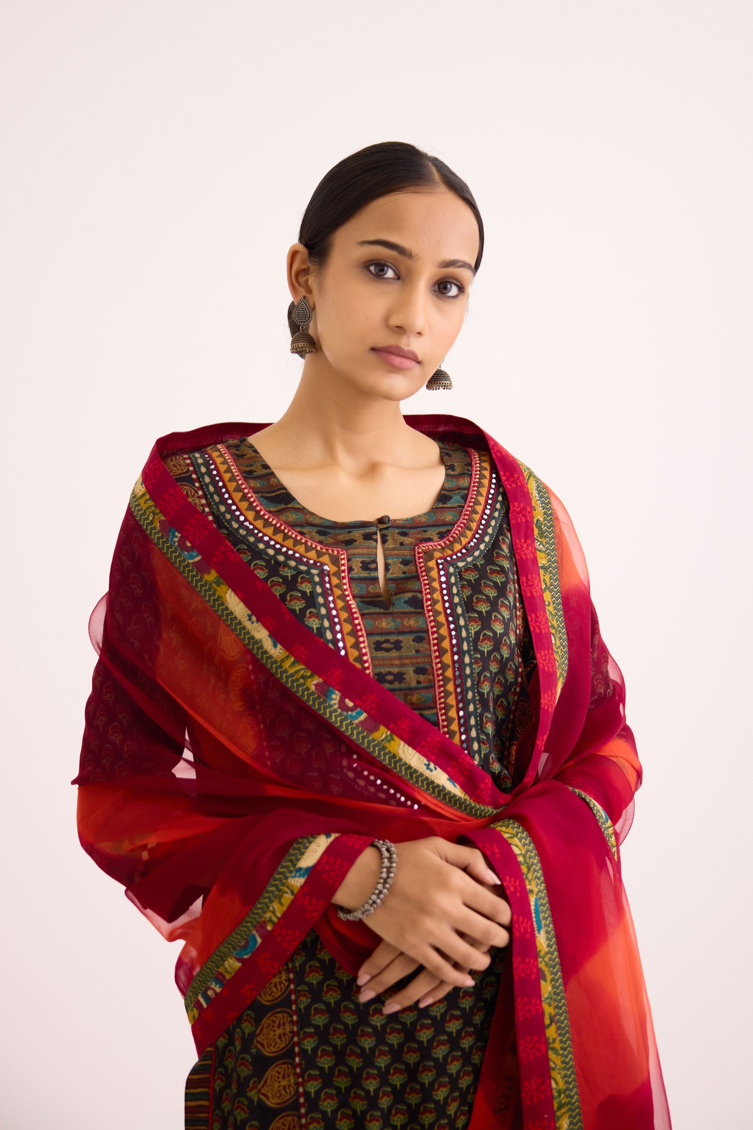 Medh Dupatta Red Orange (9630349426987)