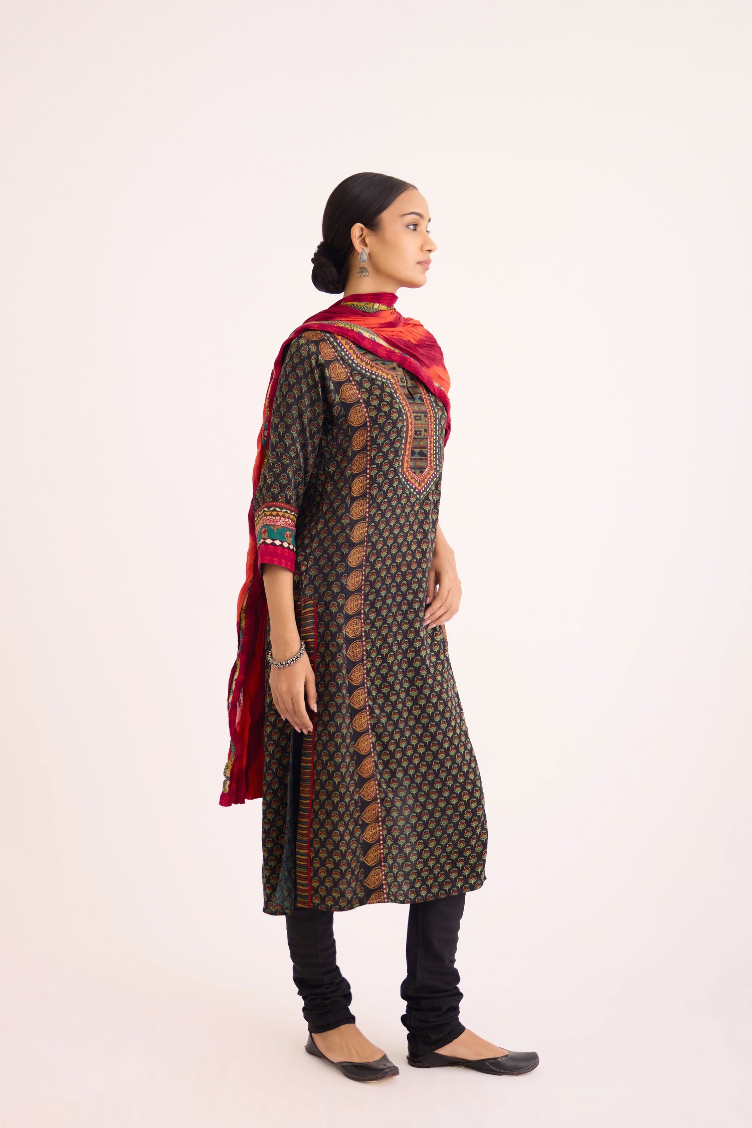 Rozana Kurta Black Maroon (9630294278443)