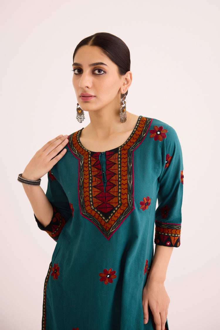 Rozana Kurta Teal Green (9630387437867)