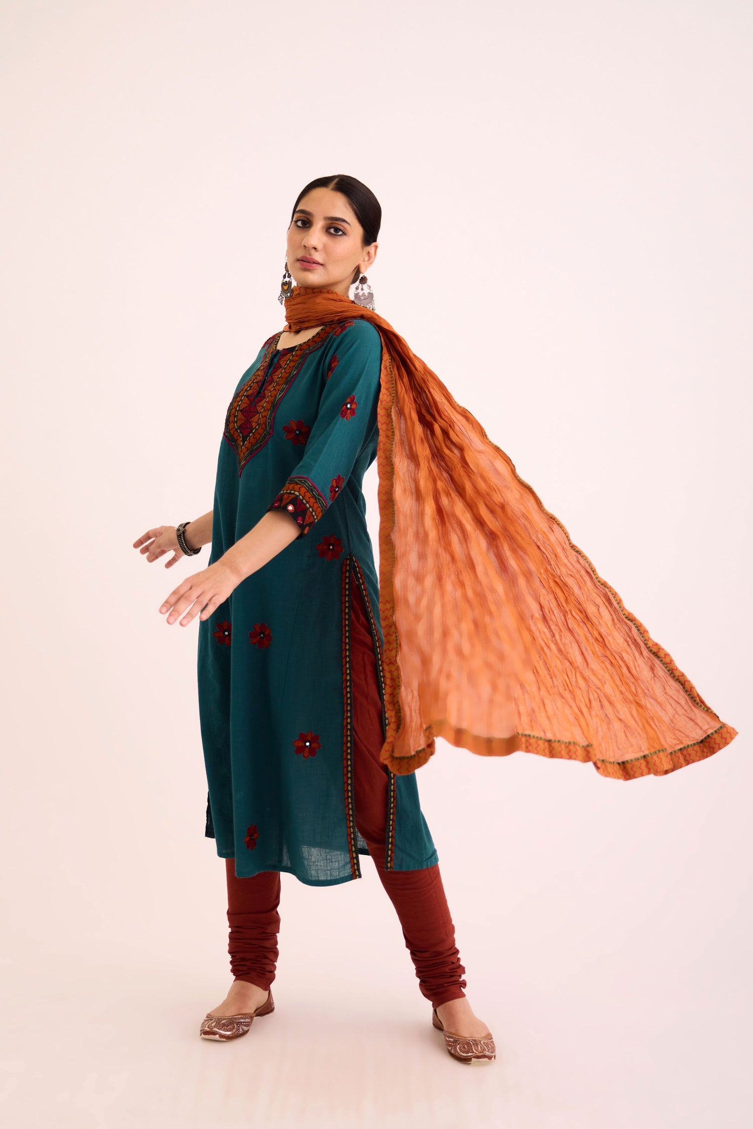 Rozana Kurta Teal Green (9630387437867)