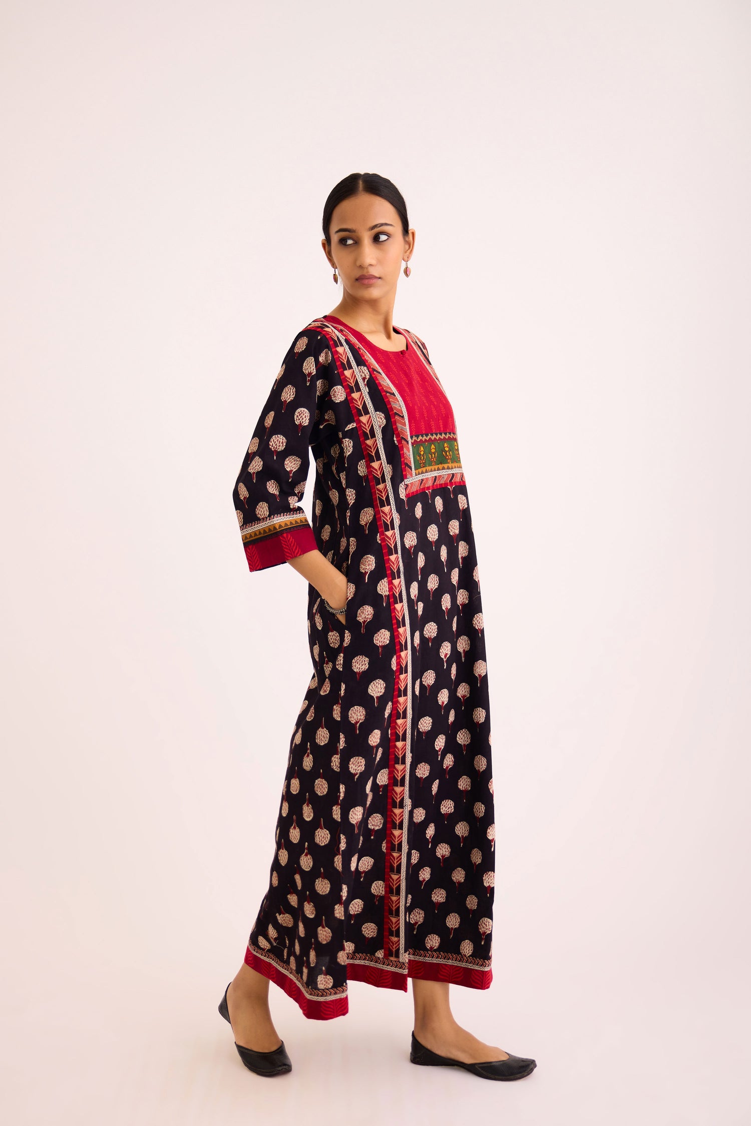 Rozana Caftan Black Maroon (9625384386859)