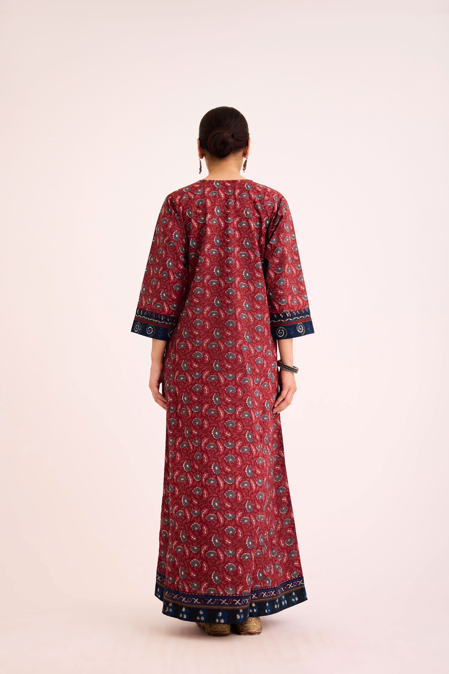 Rozana Caftan Maroon Blue (9625379471659)