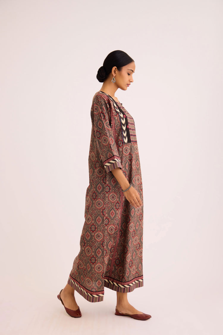 Rozana Caftan Grey Maroon (9612350095659)