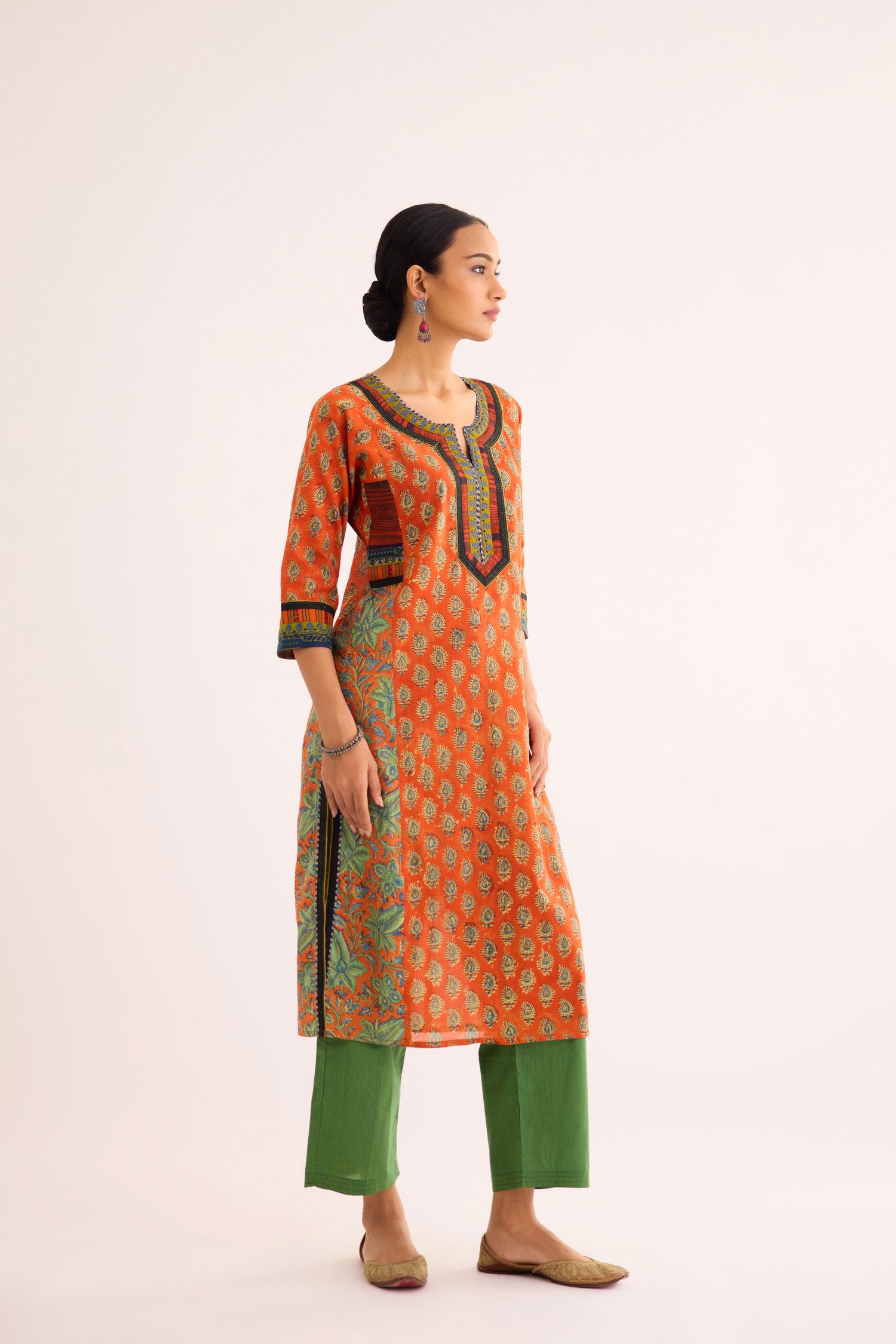 Rozana Kurta Orange Blue (9610301341995)