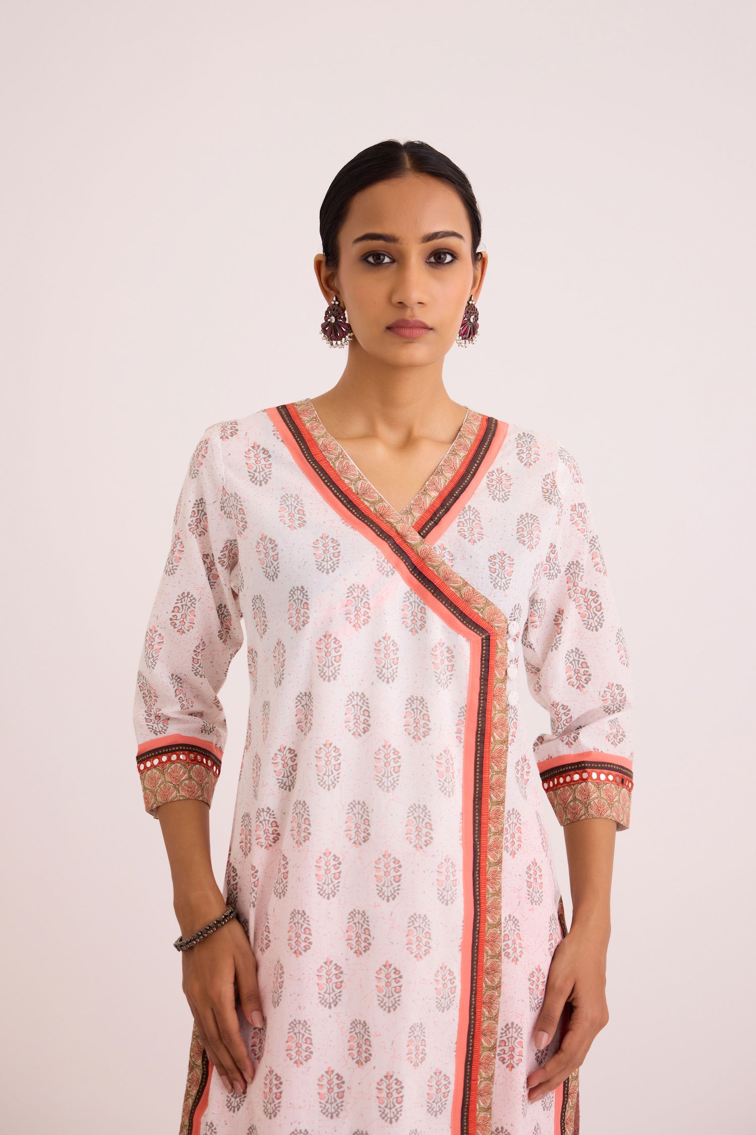 Rozana Kurta White Peach (9609935814955)