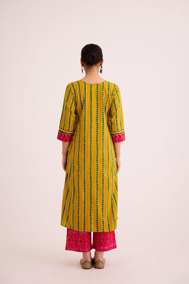 Rozana Kurta Yellow Pink (9608487403819)