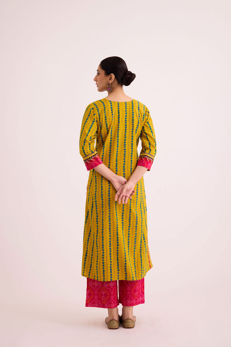 Rozana Kurta Yellow Pink (9608487403819)