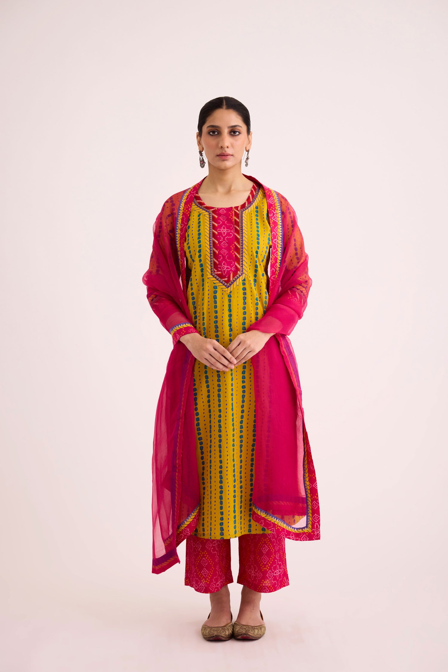 Rozana Kurta Yellow Pink (9608487403819)