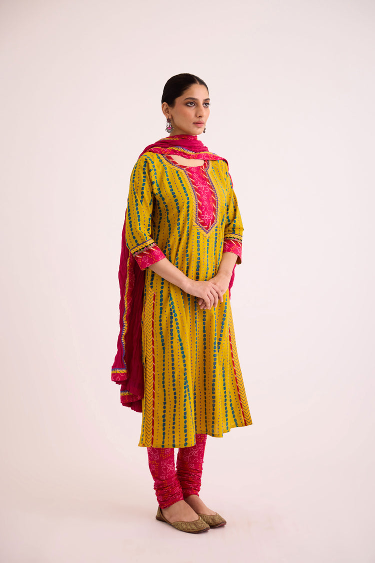 Rozana Kurta Yellow Pink (9608487403819)