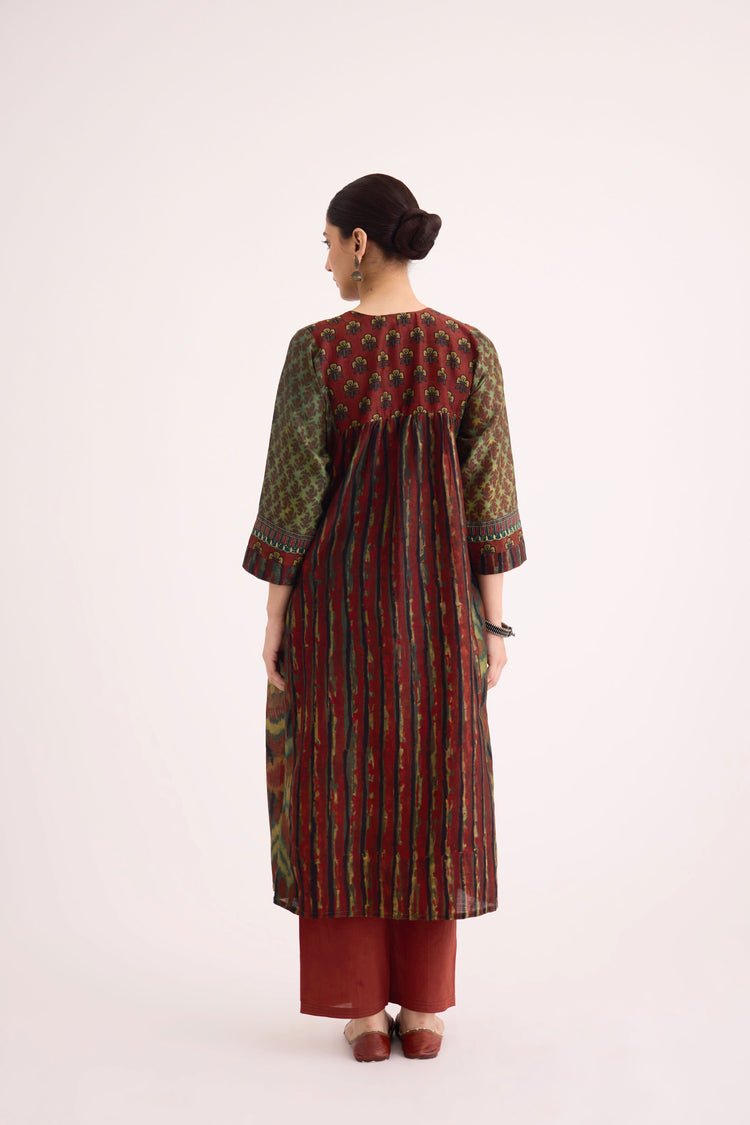 Banjara Kurta Green Rust (9603269394731)