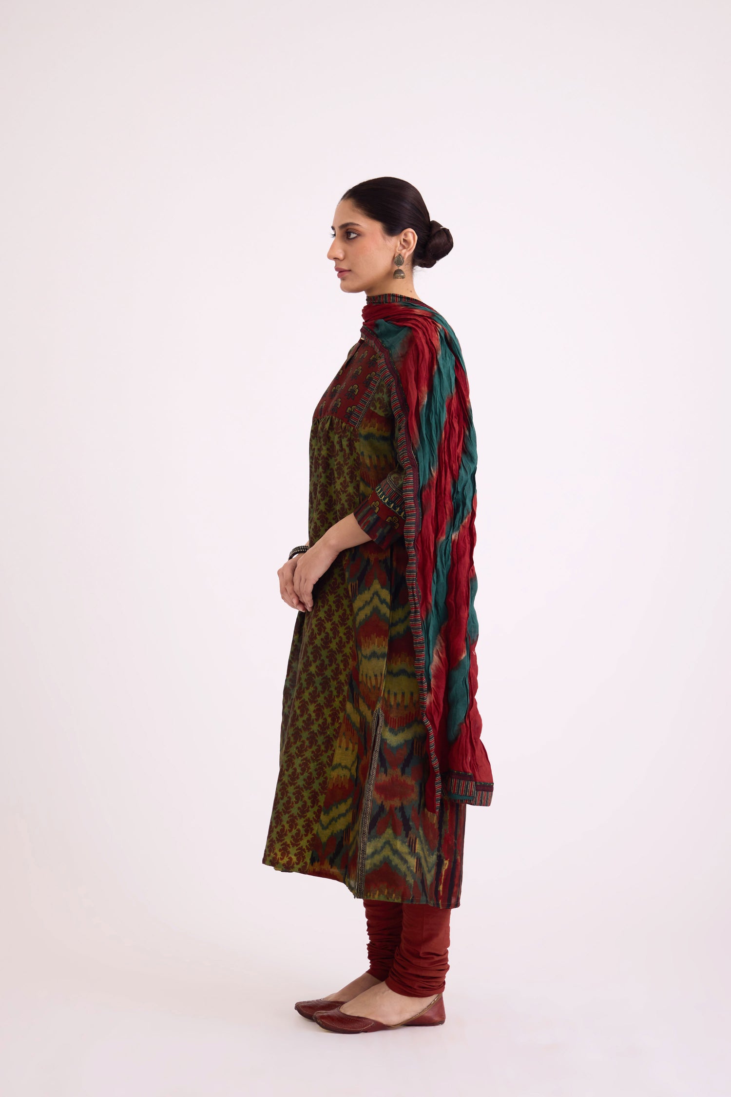 Banjara Kurta Green Rust (9603269394731)