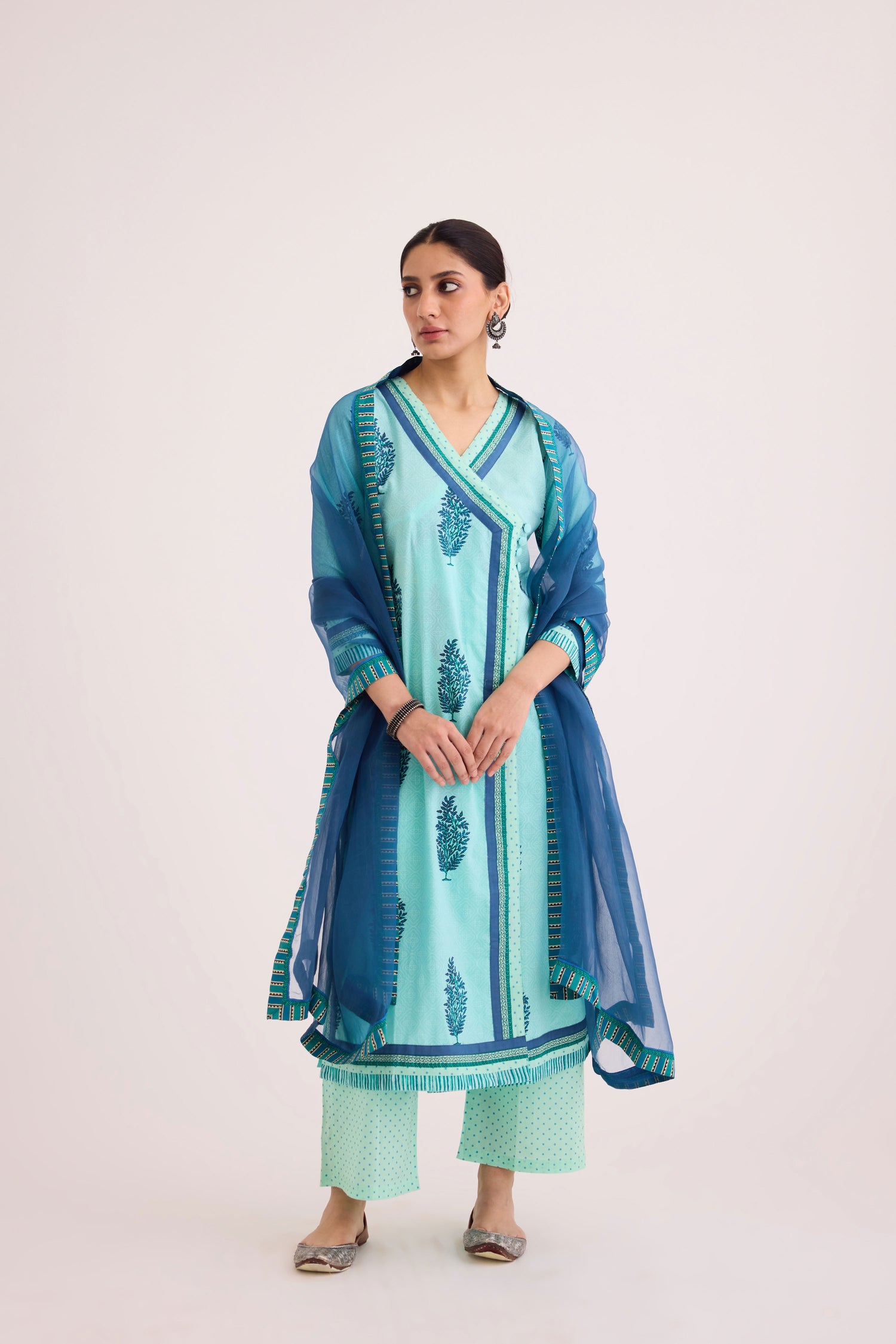 Rozana Kurta Turquoise Blue (9630478434603)