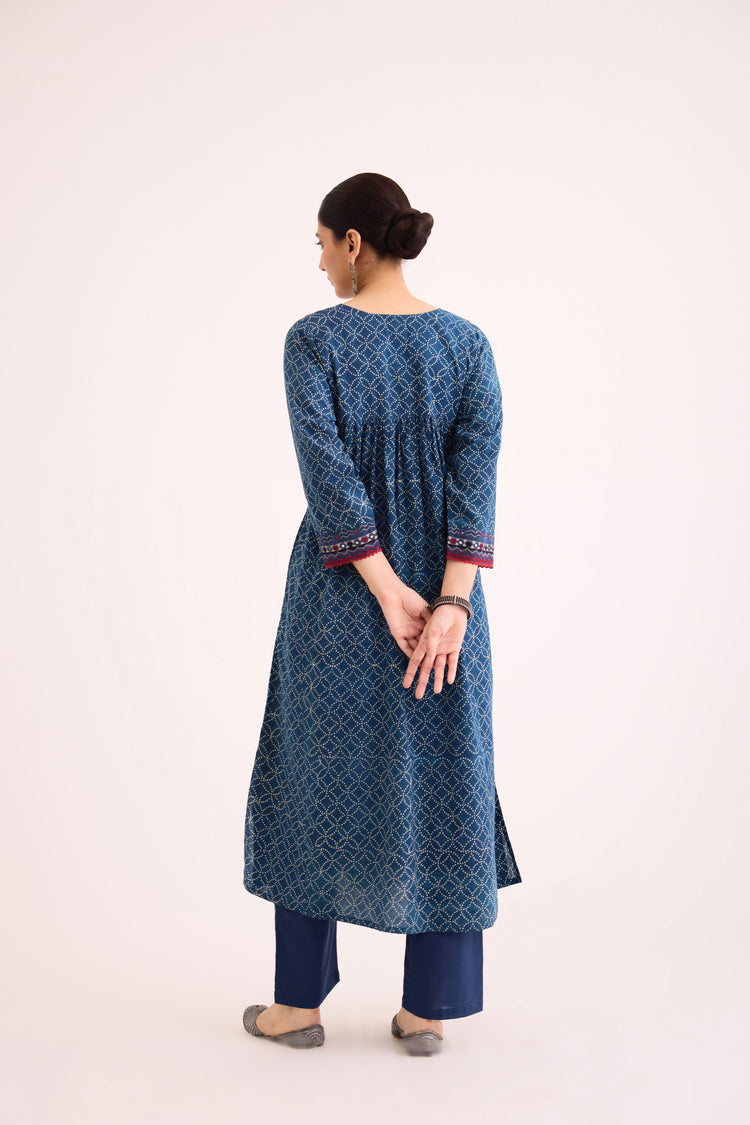 Meera Kurta Indigo White (9624633016619)