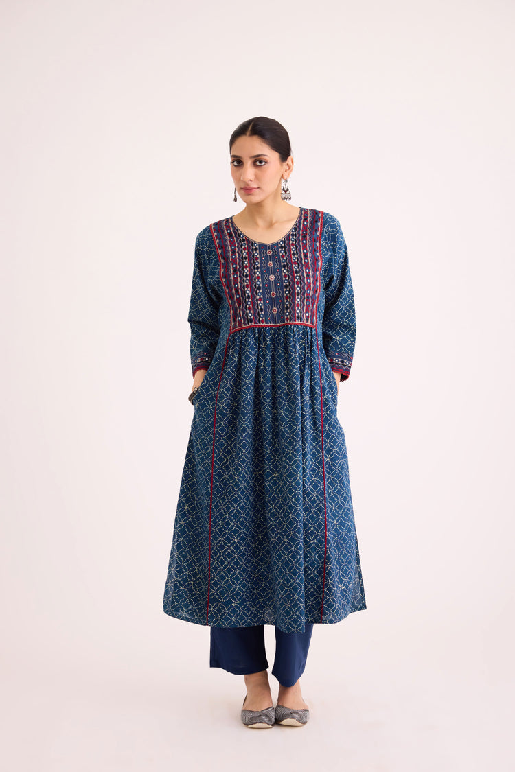 Meera Kurta Indigo White (9624633016619)