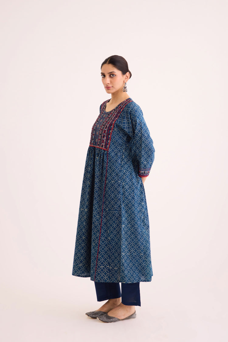 Meera Kurta Indigo White (9624633016619)