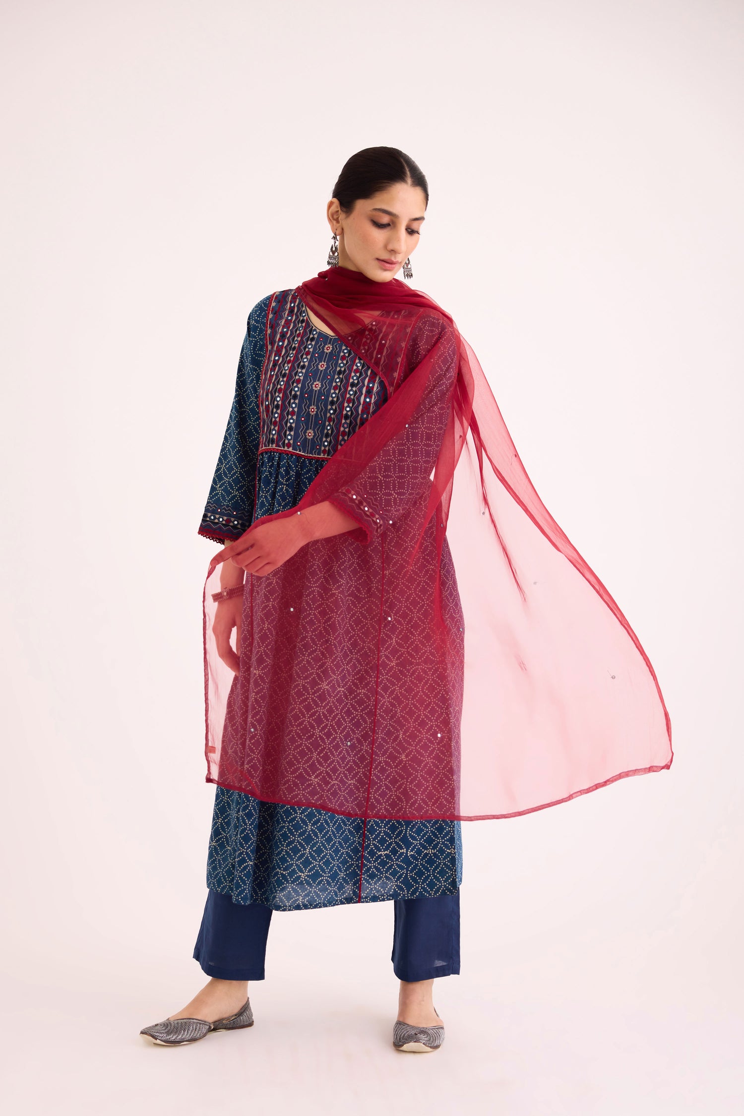 Meera Dupatta Maroon (9624649269547)