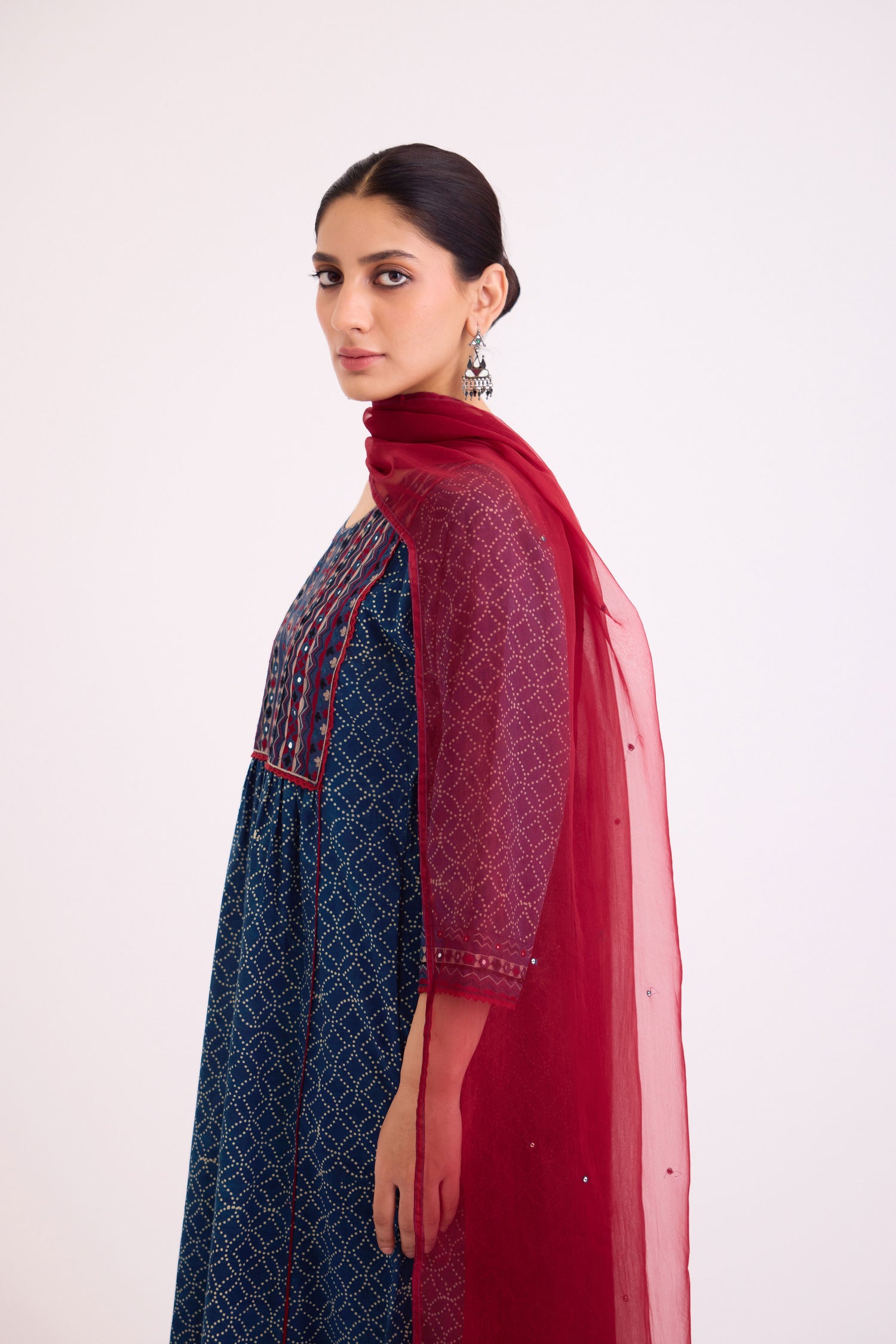 Meera Dupatta Maroon (9624649269547)