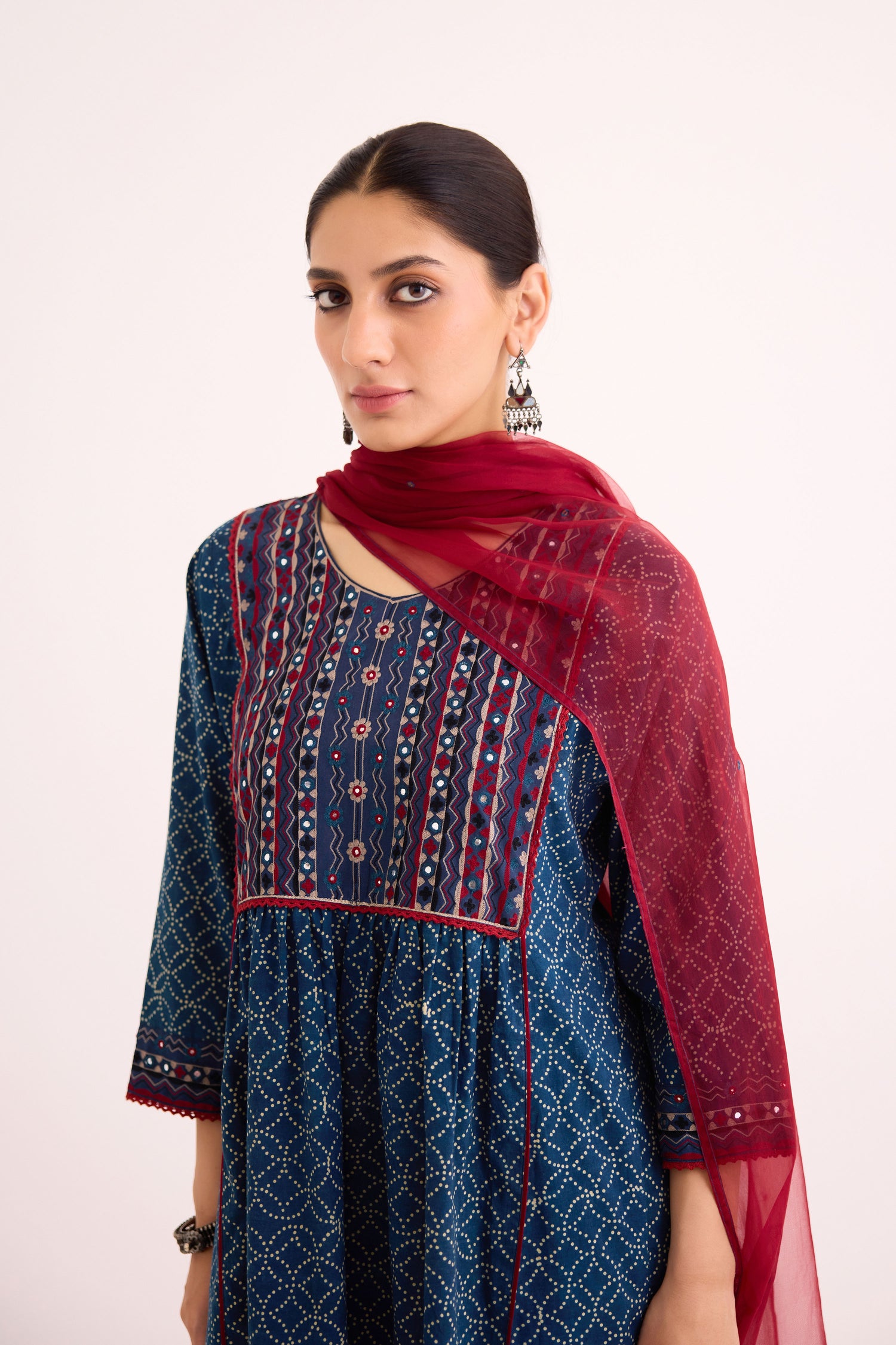 Meera Dupatta Maroon (9624649269547)