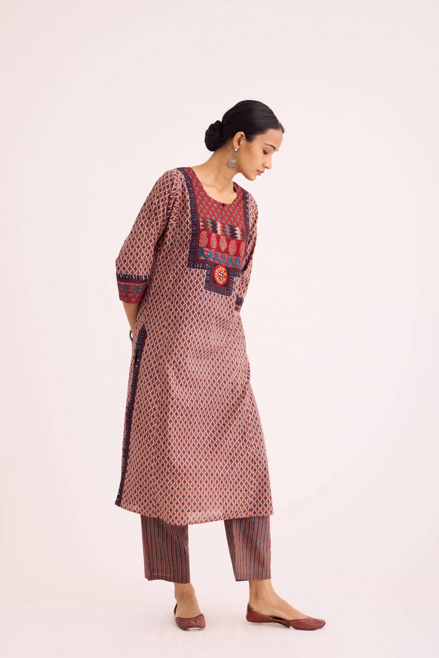 Rozana Kurta Beige Blue (9631156732203)