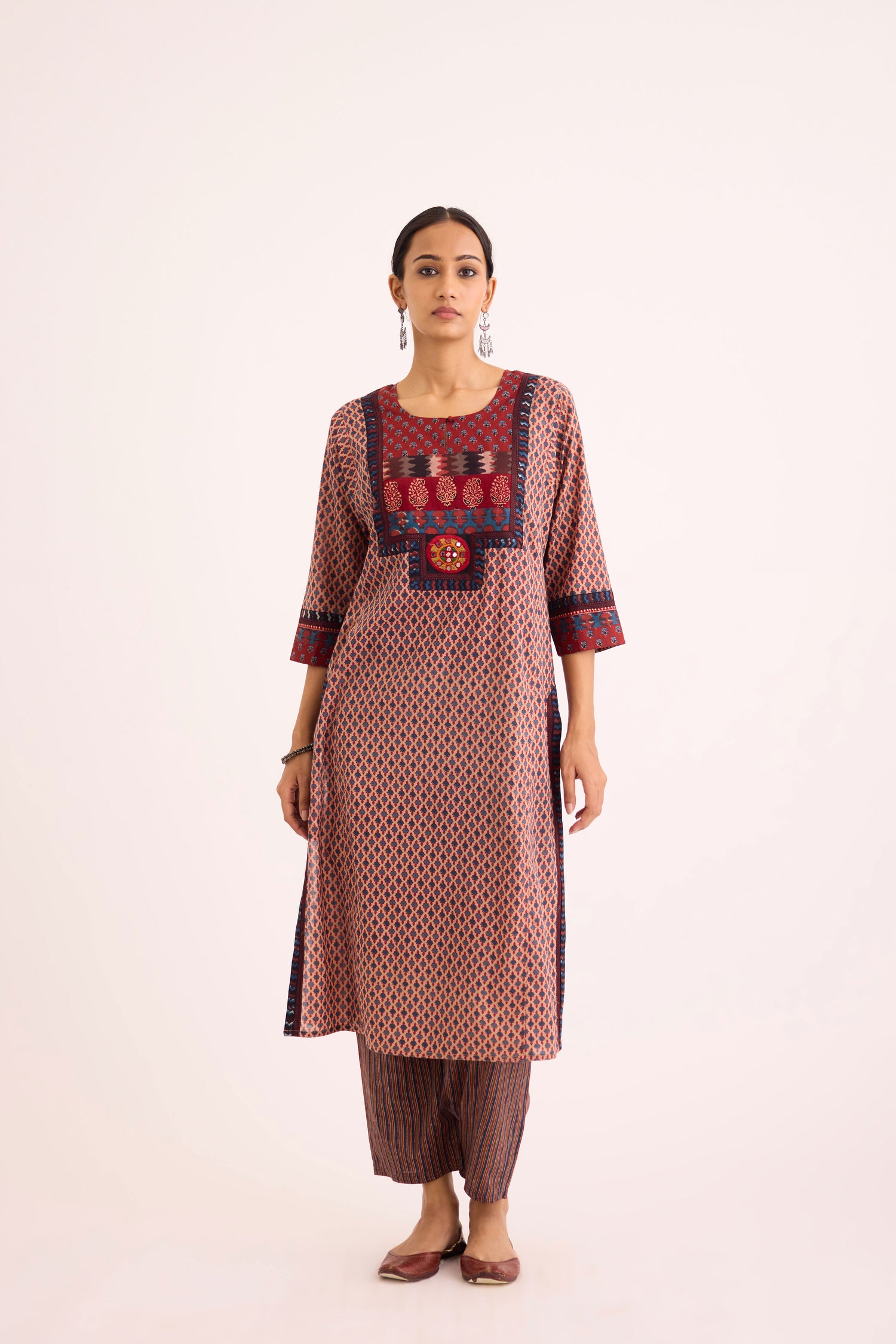 Rozana Kurta Beige Blue (9631156732203)