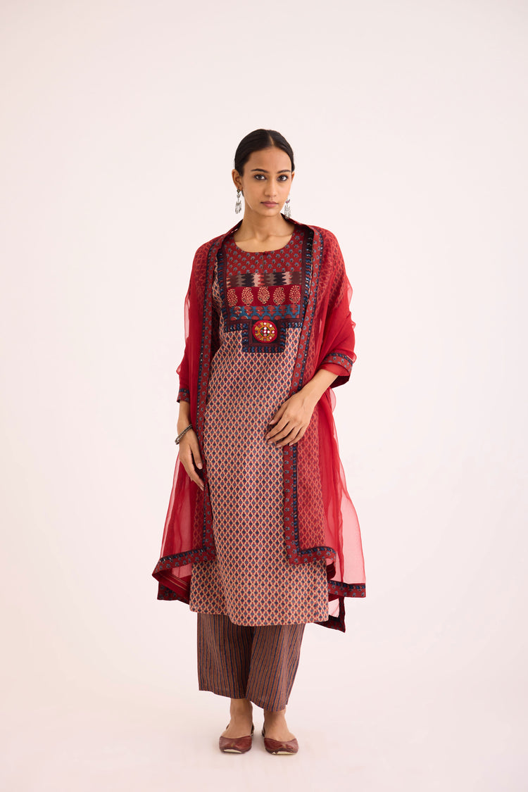 Medh Dupatta Maroon (9631205589291)