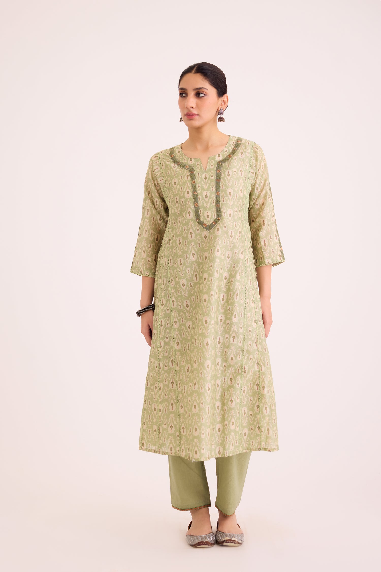 Aruni Kurta Green Beige (9602643722539)