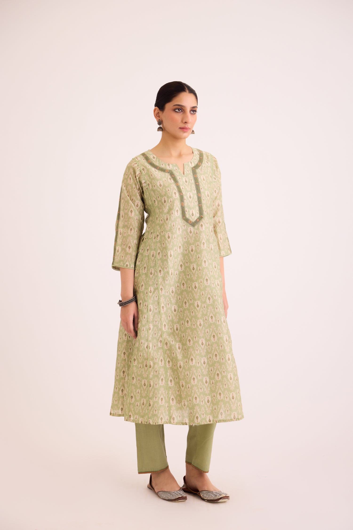 Aruni Kurta Green Beige (9602643722539)