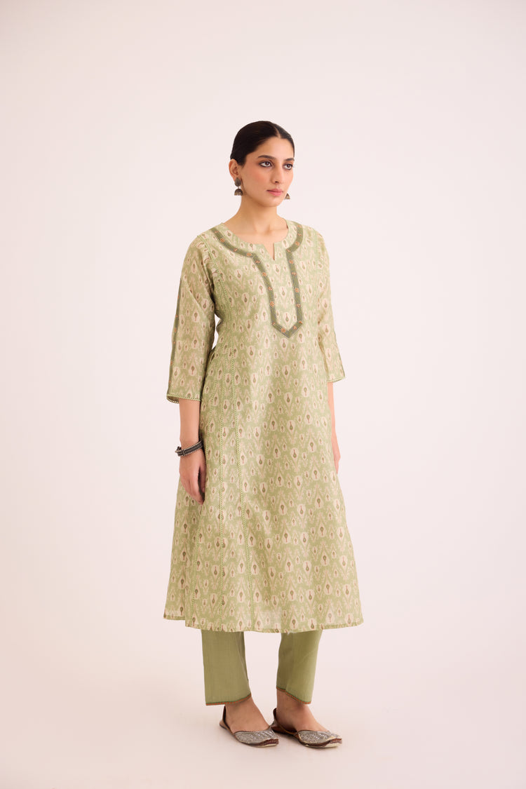 Aruni Kurta Green Beige (9602643722539)