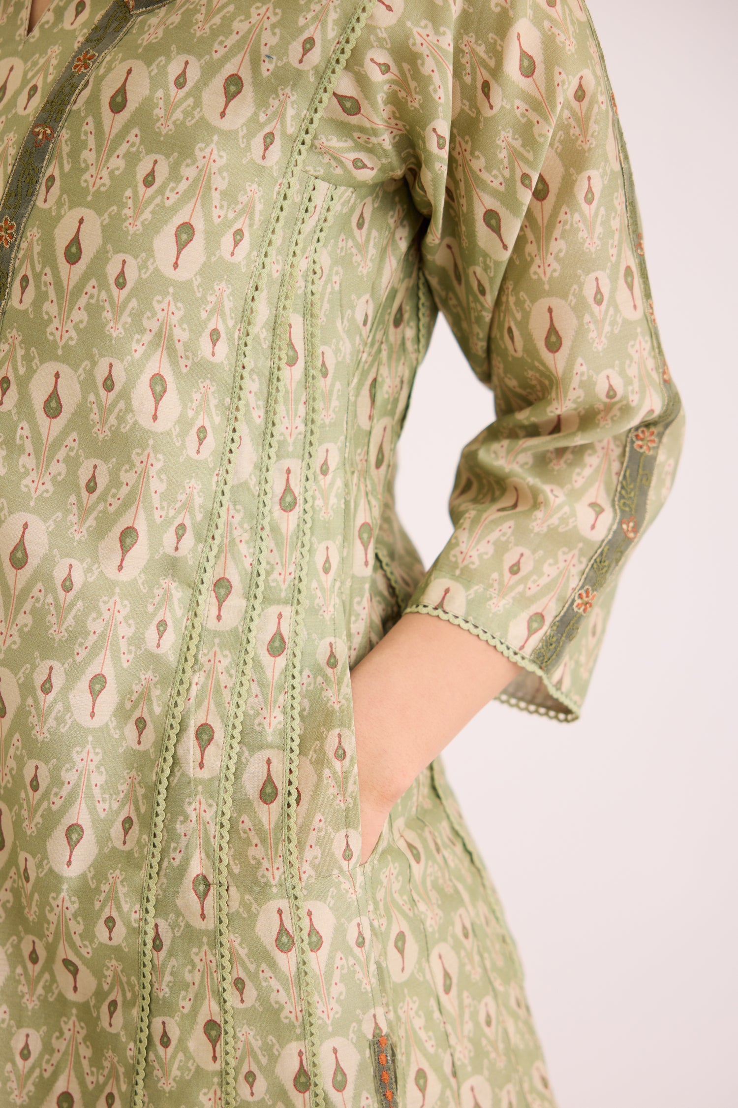 Aruni Kurta Green Beige (9602643722539)