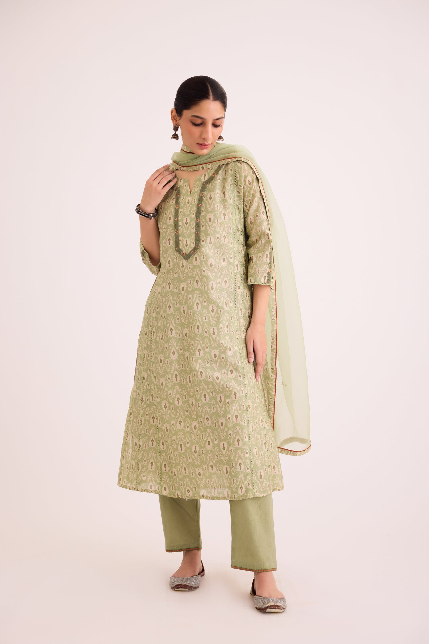 Aruni Kurta Green Beige (9602643722539)