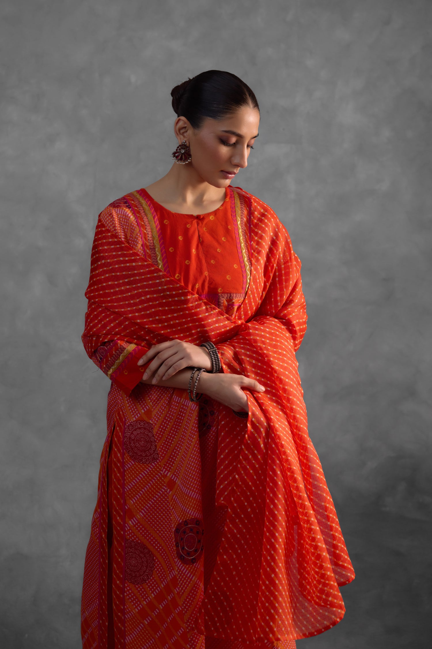 Rozana Kota Dupatta Orange (9850863321387)