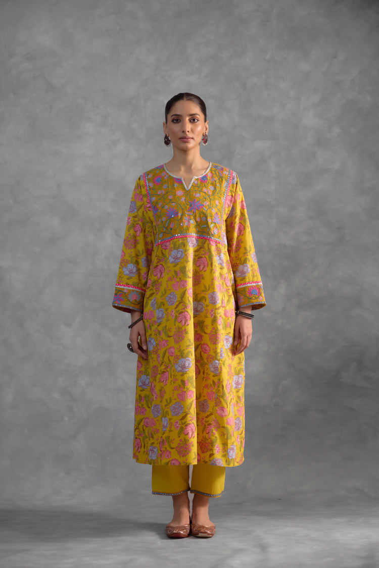 Adah Yellow Kurta (Set of 3) (9835598741803)