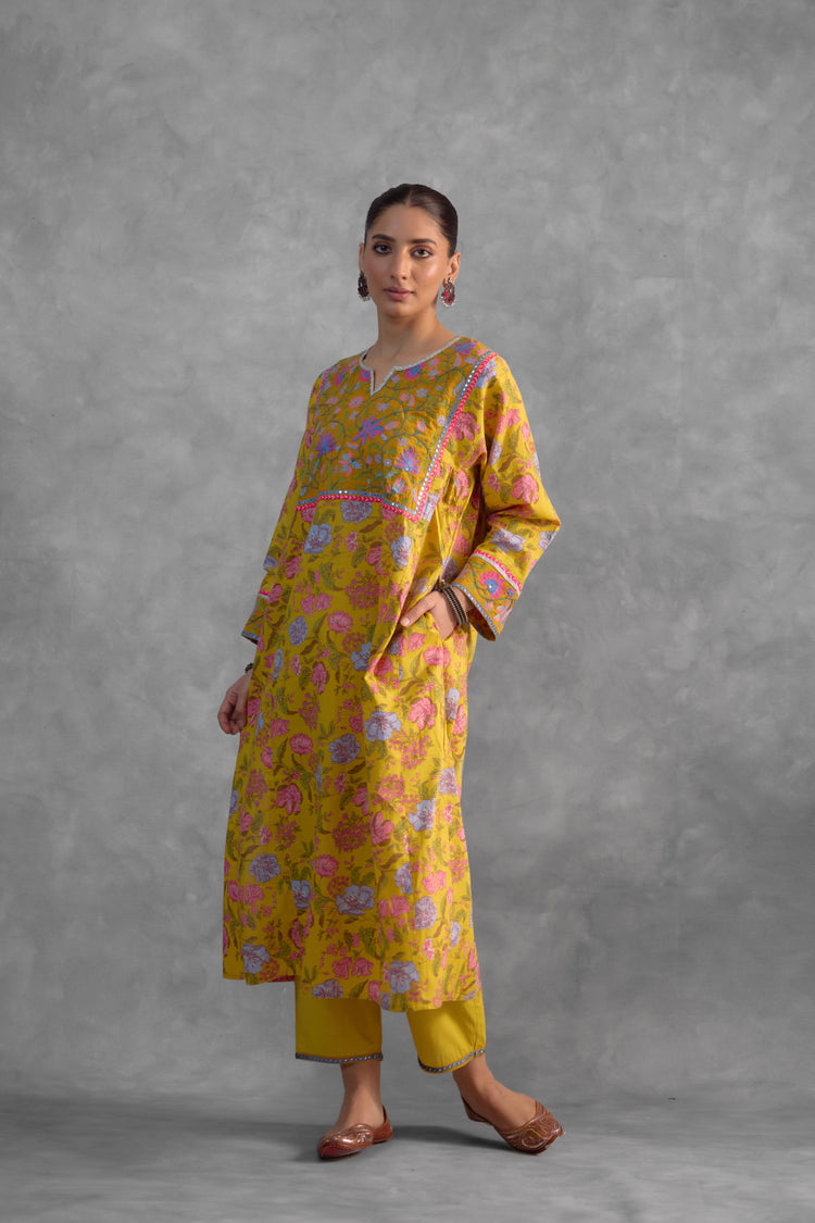 Adah Yellow Kurta (Set of 3) (9835598741803)