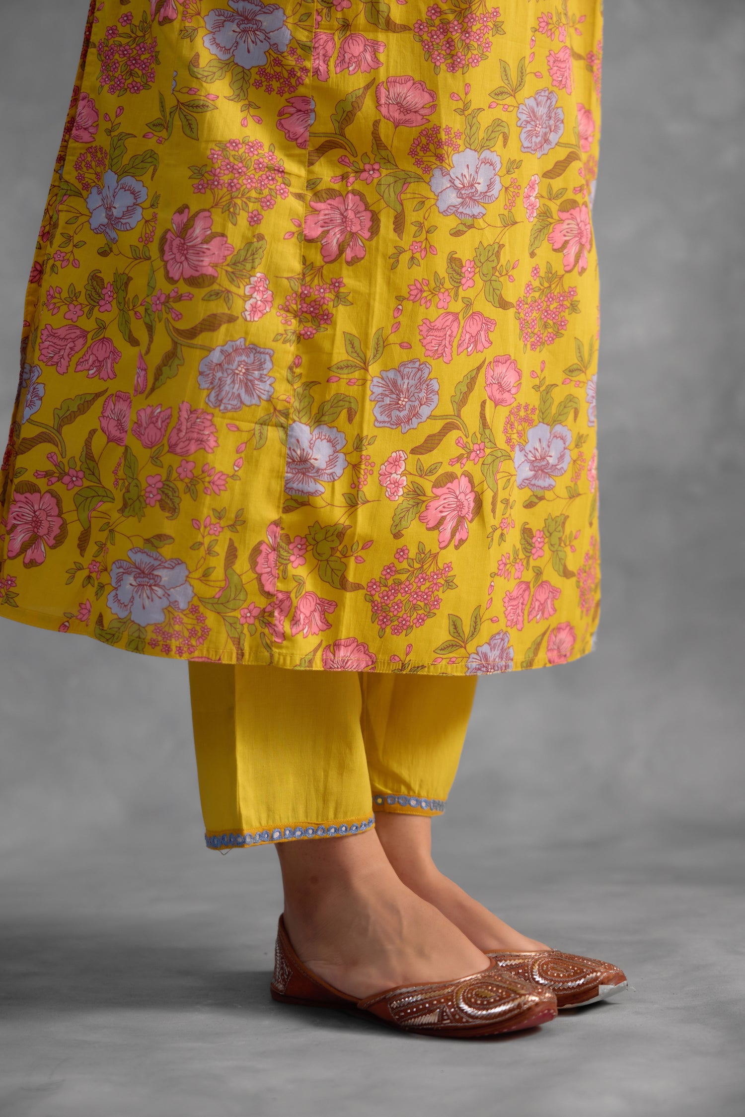 Adah Yellow Kurta (Set of 3) (9835598741803)