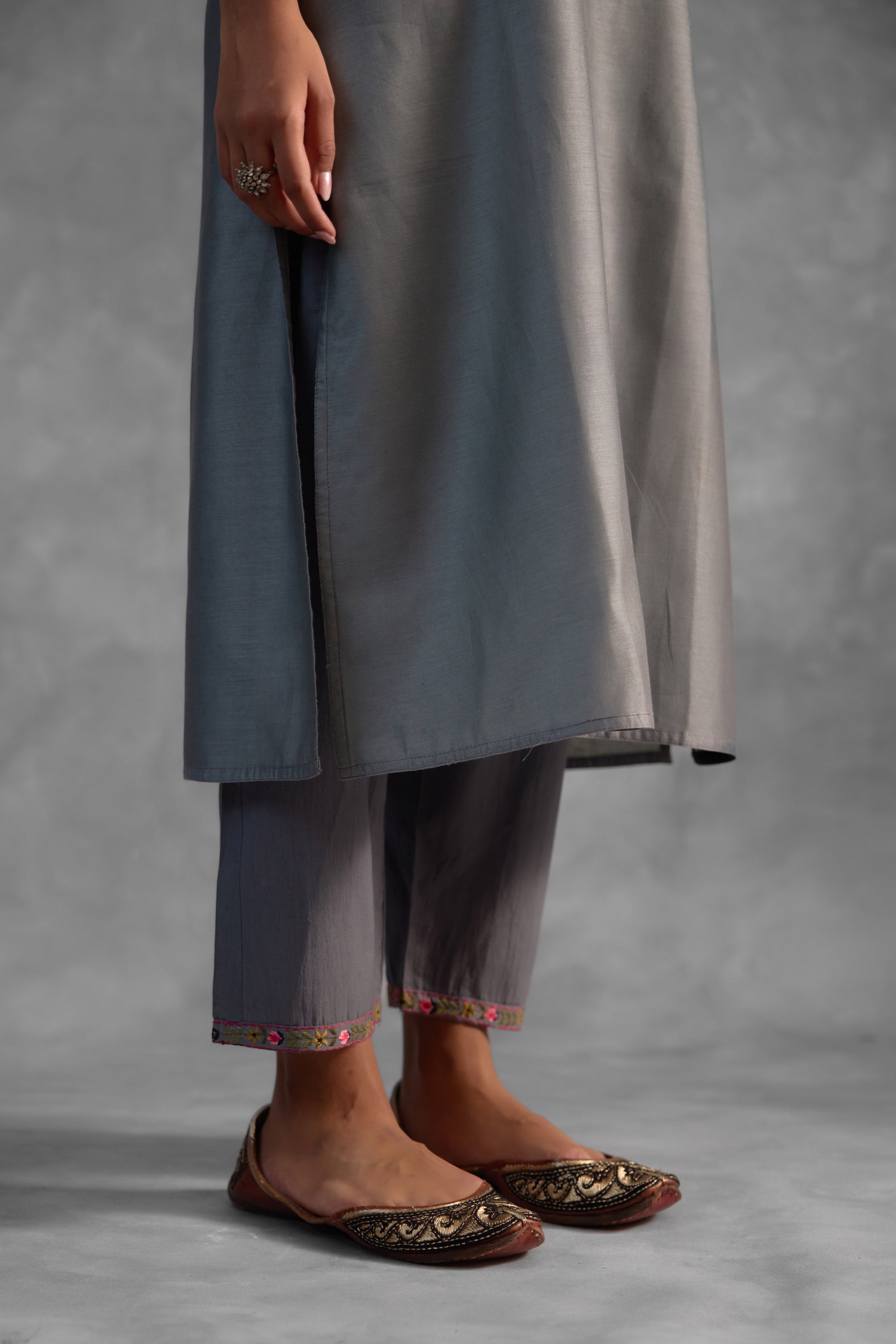 Idaya Grey Kurta (Set of 3) (9835591270699)