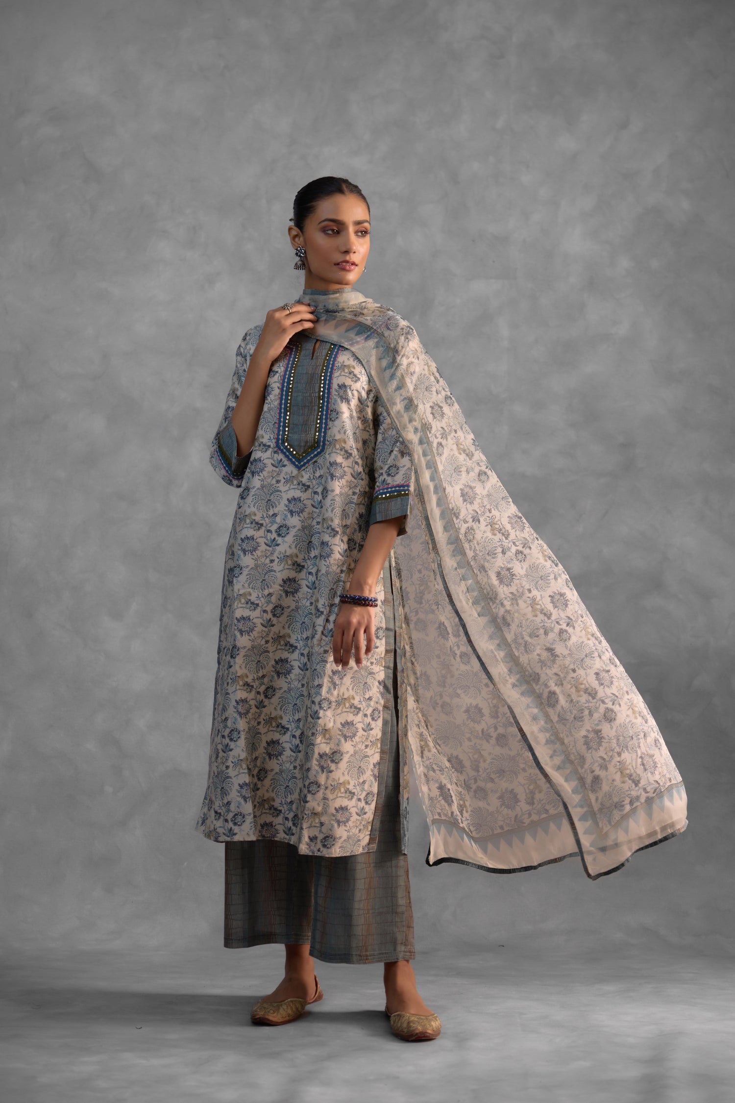 Medh  Dupatta  Grey (9839496692011)