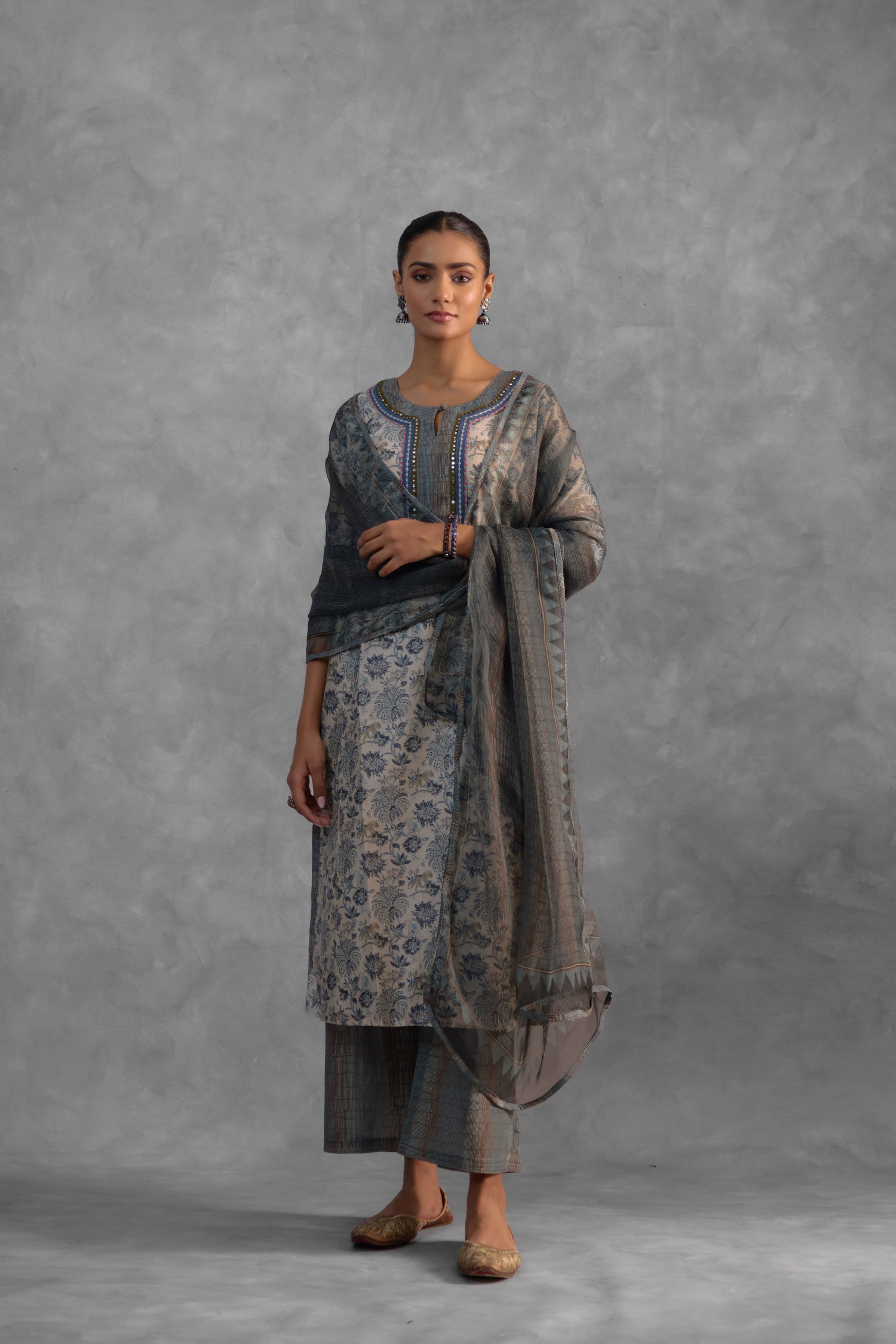 Medh  Dupatta  Grey (9839495446827)