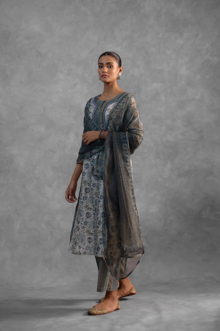 Medh  Dupatta  Grey (9839495446827)