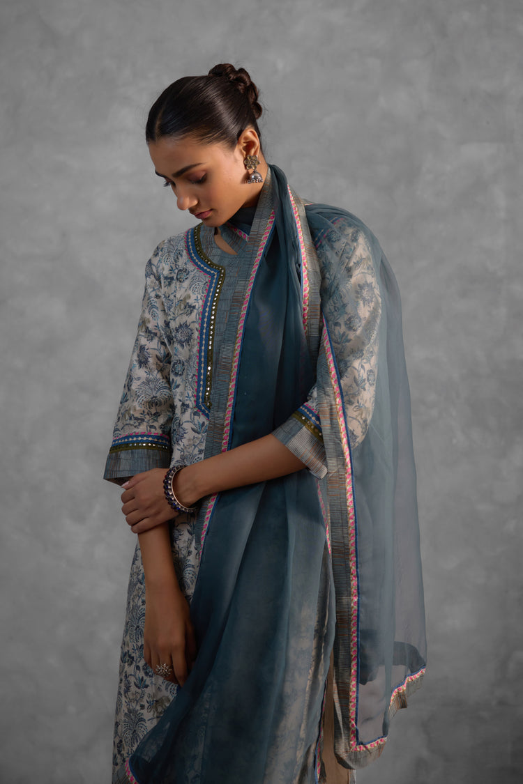 Medh  Dupatta  Grey (9839494136107)