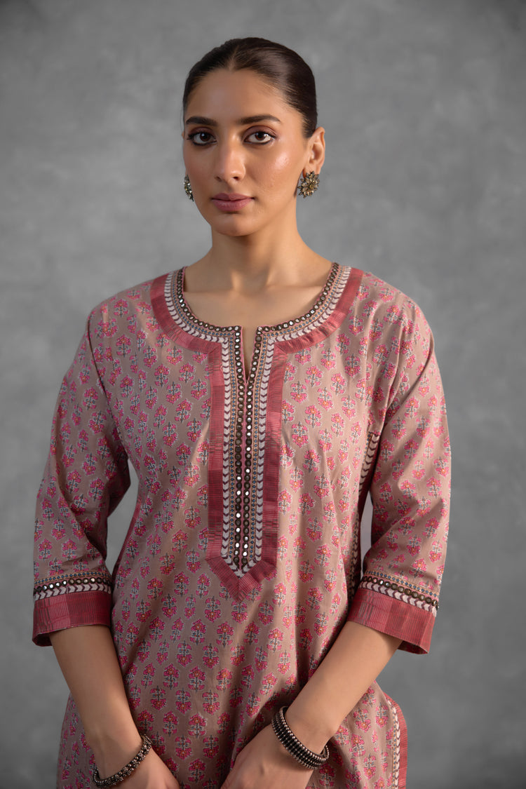 Anu Kurta Grey /Pink (Set of 3) (9839125070123)