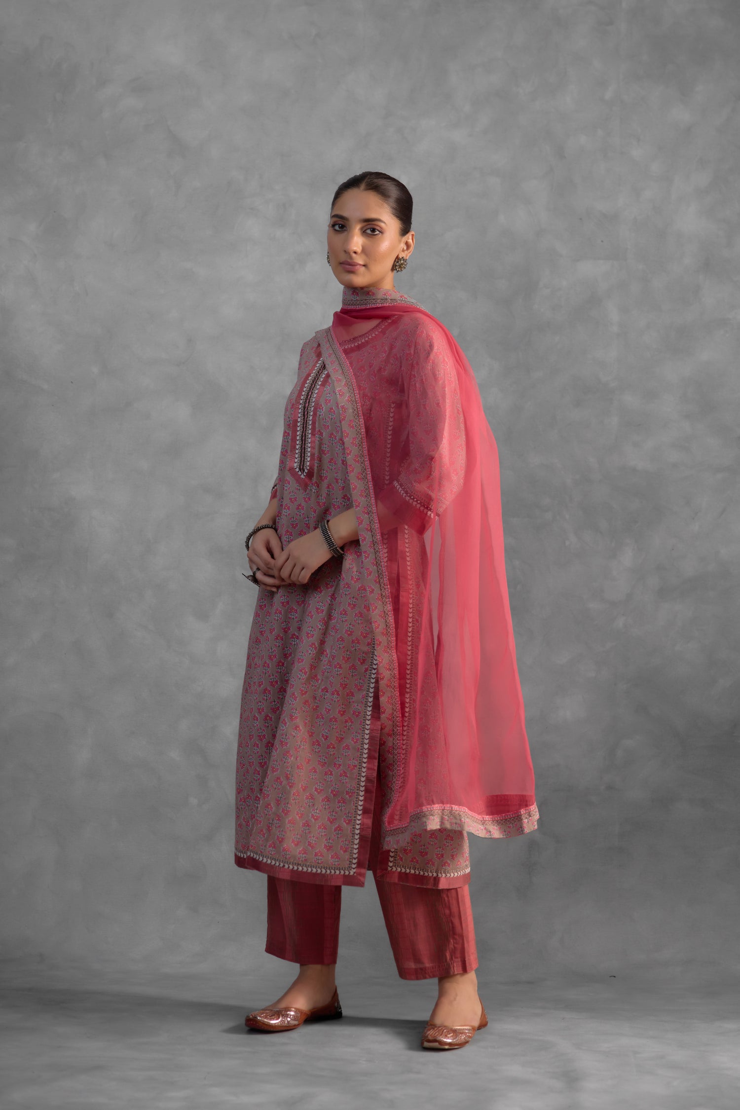 Anu Kurta Grey /Pink (Set of 3) (9839125070123)