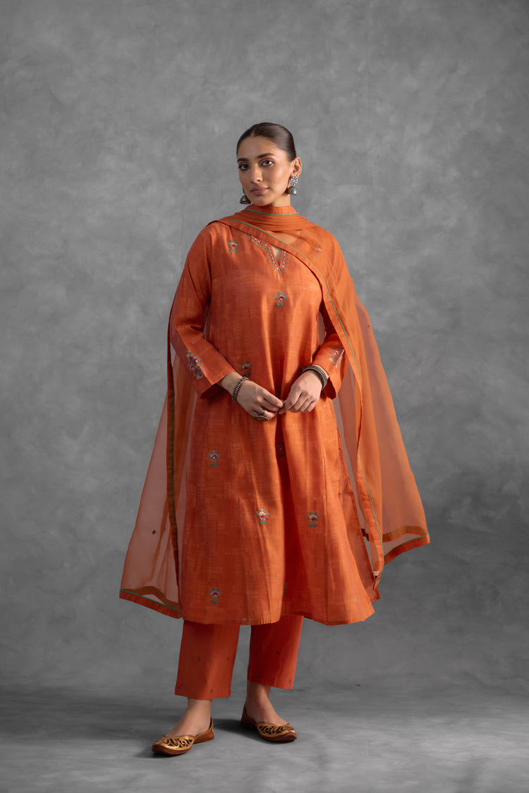 Tulsi Rust Kurta (Set of 3) (9835499421995)