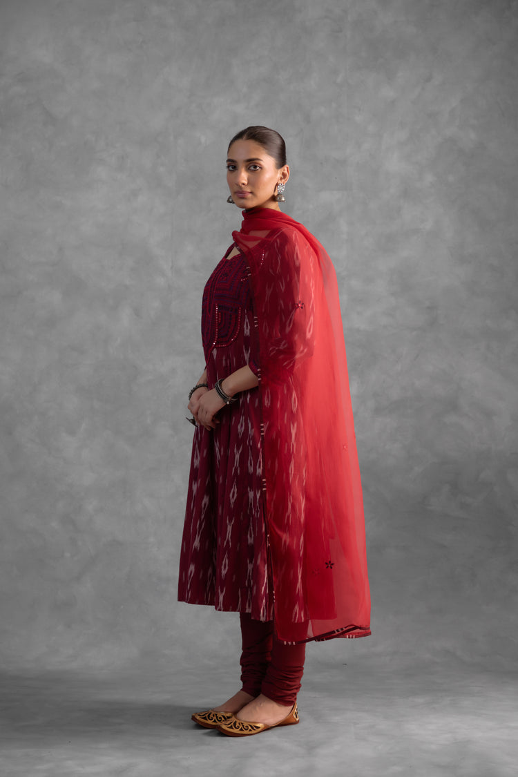 Baruni  Maroon Kurta (9834259775787)