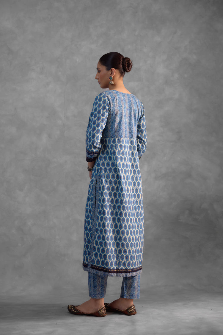 Elina Kurta White Blue (Set of 3) (9839486566699)