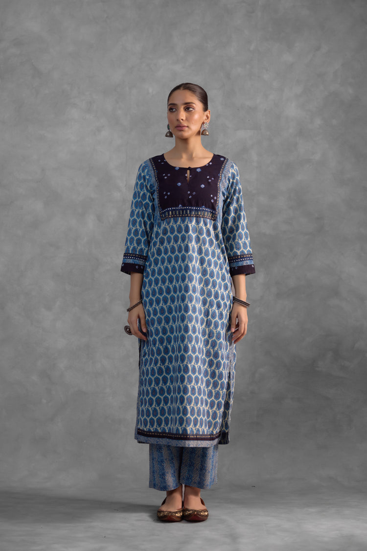 Elina Kurta White Blue (Set of 3) (9839486566699)