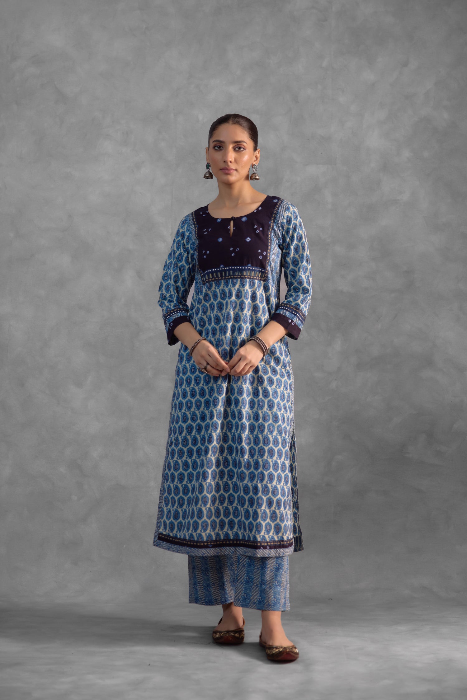 Elina Kurta White Blue (Set of 3) (9839486566699)