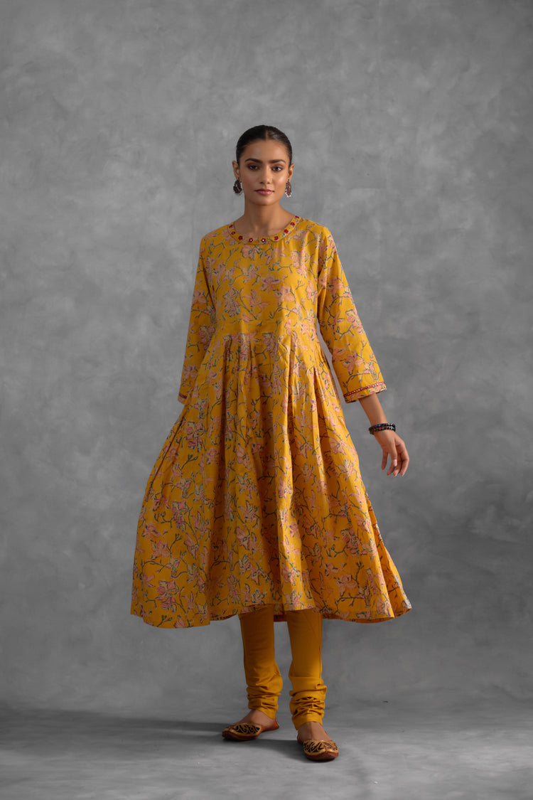 Myra Mustard Kurta (Set of 3) (9835640750379)