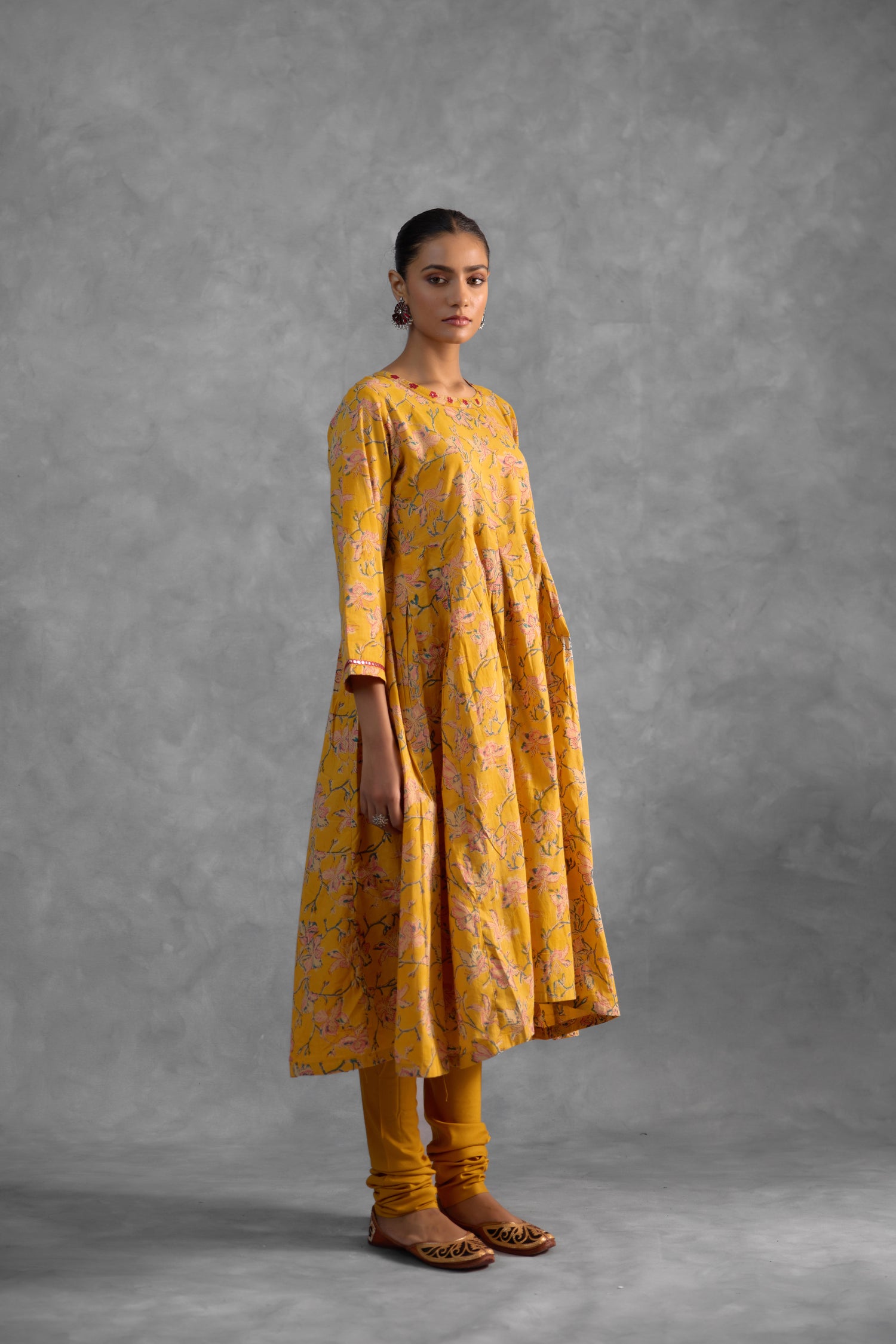 Myra Mustard Kurta (Set of 3) (9835640750379)